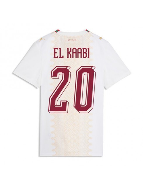 Marokko Ayoub El Kaabi #20 Auswärtstrikot für Frauen WM 2026 Kurzarm Marokko Ayoub El Kaabi #20 Auswärtstrikot für Frauen WM 2026 Kurzarm